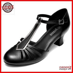 Vintage T-Strap Dance Shoes 2 Inch Heel Ballroom Latin Salsa Swing Flapper